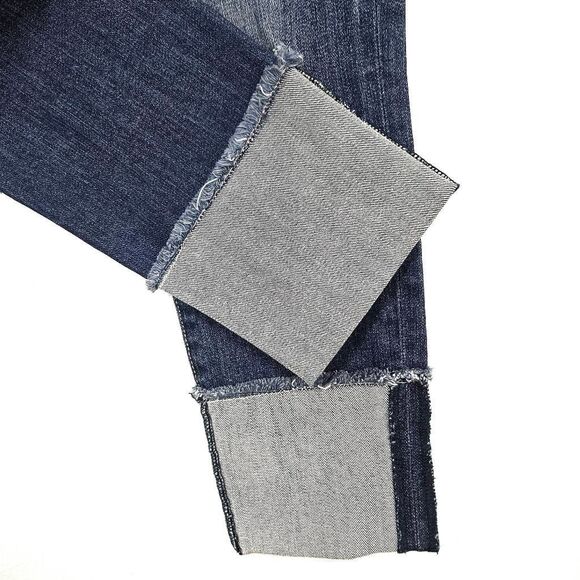 KUT FROM THE KLOTH Cameron Straight Leg Med Wash Crop Distressed Denim Jeans 2 - Picture 3 of 7